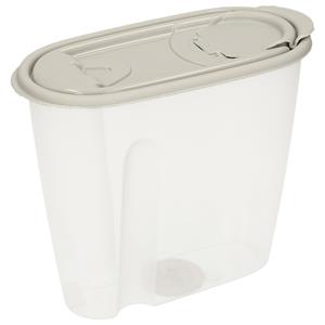 Excellent Houseware Voedselcontainer strooibus - grijs - 1,5 liter - kunststof - 19,5 x 9,5 x 17 cm -