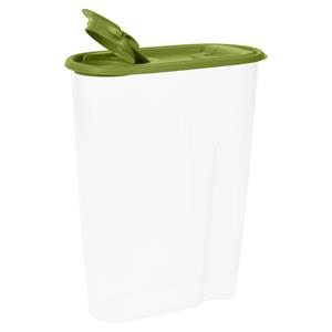 Excellent Houseware Voedselcontainer strooibus - groen - 2,2 liter - kunststof - 20 x 9,5 x 23,5 cm -