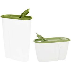 Excellent Houseware Voedselcontainer strooibus - groen - 1 en 2,2 liter - kunststof -