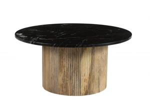 Steigerhouttrend Marmeren salontafel Nova zwart 70 cm
