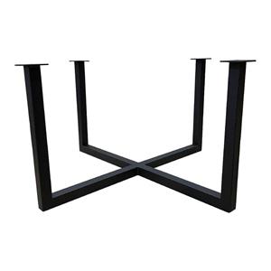 Furniture Legs Europe Zwarte stalen salontafel onderstel hoogte 37 cm, vierkant 65 x 65 cm (30 x 30 mm)