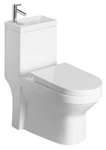 Aqualine Hygie duoblok staand toilet met fontein wit
