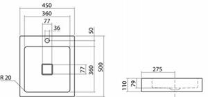 Alape AB opzet wastafel 45x50x11 cm, wit