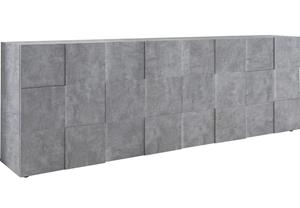Pesaro Mobilia Dressoir Dama 241 cm breed grijs beton 4 deuren