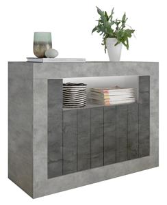 Pesaro Mobilia Dressoir Urbino 110 cm breed in grijs beton met oxid
