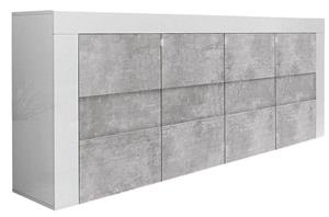 Pesaro Mobilia Dressoir Easy 181 cm breed - Hoogglans wit met grijs beton