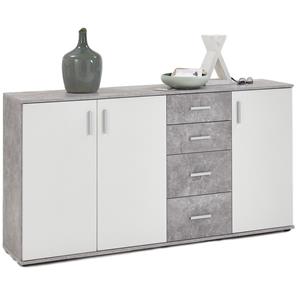 FD Furniture Dressoir Albi 160 cm breed in grijs beton met wit