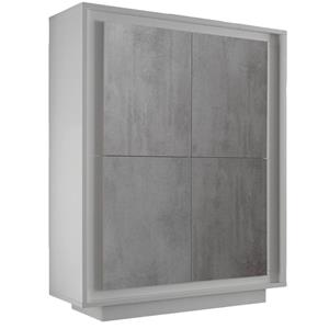 Pesaro Mobilia Opbergkast SKY 146 cm hoog - Wit met grijs beton