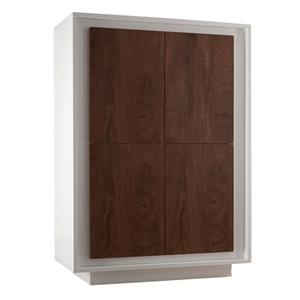 Pesaro Mobilia Opbergkast SKY 146 cm hoog - Wit met Cognac bruin