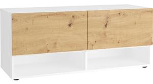 FD Furniture Schoenenbank Belm 109 cm breed wit met eiken