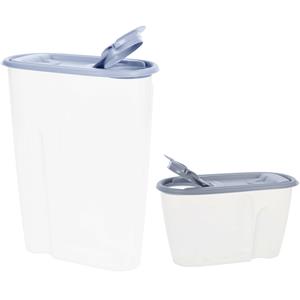 Excellent Houseware Voedselcontainer strooibus - wit - 1 en 2,2 liter - kunststof -