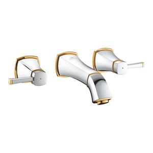 Grohe Grandera 3-gats wastafelmengkraan wand 177mm chroom/goud 20622ig0