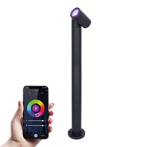 HOFTRONIC™ Amy smart sokkellamp - RGBWW - WiFi & Bluetooth - GU10 lichtbron - 60 cm - Padverlichting - Tuinspot - Voor buiten - Dimbaar via app - Kantelbaar - Google Assistant & Amazon Alexa - Z