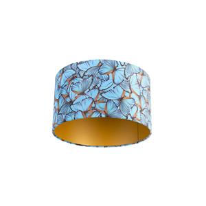qazqa Velour Lampenschirm Schmetterling Design 35/35/20 goldene Innenseite - Kupfer