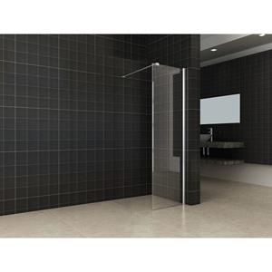 Aqua Splash Inloopdouche Met Muurprofiel 50X200 cm En 10 mm Nano Anti Kalk Glas 