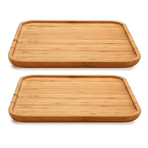 Arte r 2x stuks bamboe houten broodplanken/serveerplanken vierkant 30 cm -