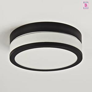 Bellezza Bagno Plafond/wandlamp - SMD LED - 23.6cm - mat zwart/mat wit glas SD-2060-13