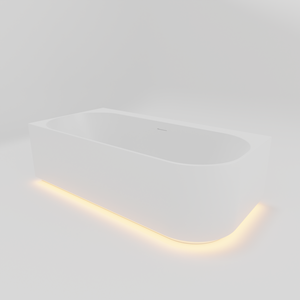 Luca Varess Laguna tweepersoons hoekbad links met LED 170 x 85 cm acryl mat wit