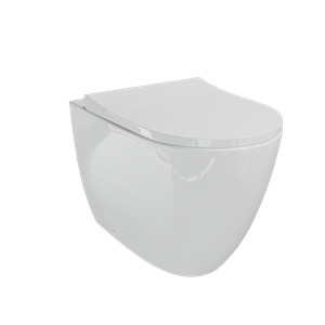 Luca Varess Vinto staand toilet back to wall hoogglans wit randloos met dunne wc-bril