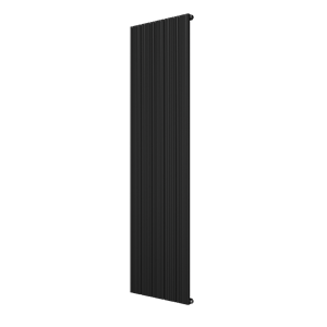 Vipera Mares enkele handdoekradiator 47 x 180 cm centrale verwarming mat zwart zij- en middenaansluiting 1,099W