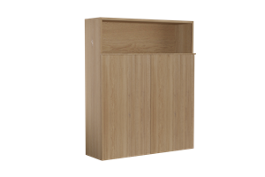 Balmani Forma zwevend badkamerkast asymmetrische ribbel naturel eiken 100 x 30 x 120 cm