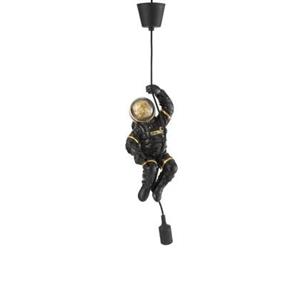 J-Line Hanglamp Astronaut Poly Zwart|Goud