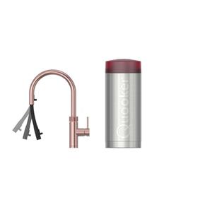 Quooker flex kokendwaterkraan - draaibare & uittrekbare uitloop - Combi+ reservoir - Warm / kokend water - Rosé koper 22+XRCO