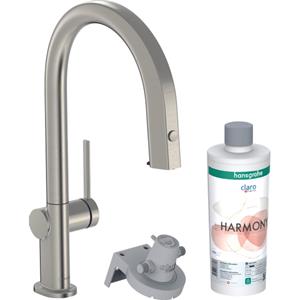 Aqittura M91 - Spültischarmatur mit ausziehbarem Auslauf und mit Filterfunktion, Edelstahl 76801800 - Hansgrohe