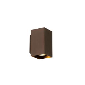 qazqa Moderne Wandleuchte dunkelbronze quadratisch - Sandy - Bronze
