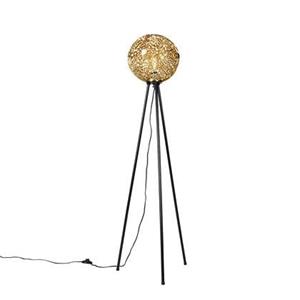 qazqa Art Deco Stativ-Stehlampe Gold - Maro - Gold/Messing