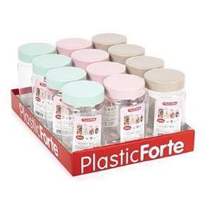 PlasticForte Voorraadpot/bewaarpot - 450 ml - kunststof - beige - B7 x H13 cm -