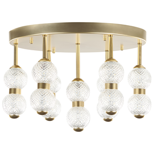 beliani Deckenleuchte Gold aus Metall u. Glas Integriertes LED-Licht Edel Elegant Glamour Deckenlampe für Wohnzimmer Schlafzimmer Esszimmer Flur - Gold