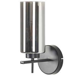 beliani Wandlampe Rauchglas / Metall grau schwarz 29 cm modernes Design Puriri - Schwarz