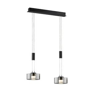 Fischer & Honsel 2-lichts hanglamp Lavin zwart 61095
