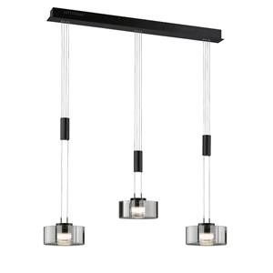 Fischer & Honsel 3-lichts hanglamp Lavin zwart 61096