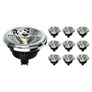 Budgetlight Voordeelpak 10x LED Spot GU10 AR111 15W 850lm 40D - 930 | Hoogste Kleurweergave - Dimbaar - Vervanger voor 100W