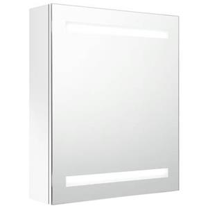 VidaXL Badkamerkast met spiegel en LED 50x14x60 cm glanzend wit