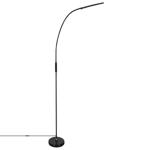 beliani Stehlampe led schwarz 220 cm dimmbar verstellbar mit Fernbedienung Timer Yantic - Schwarz