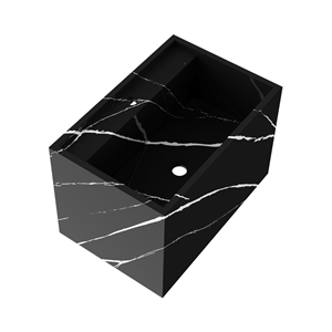 Brauer Cube wastafel 60cm zwart met 1 kraangat