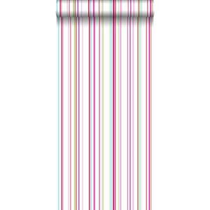 Esta Home ESTAhome behang strepen multicolor op wit - 137003 - 53 cm x 10,05 m