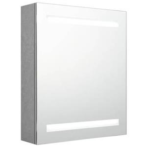 VidaXL Badkamerkast met spiegel en LED 50x14x60 cm betongrijs