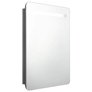 VidaXL Badkamerkast met spiegel en LED 60x11x80 cm glanzend grijs