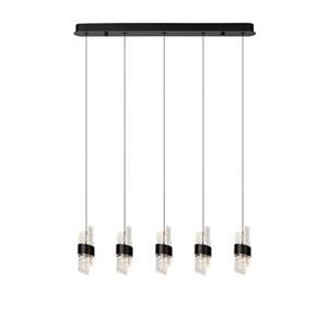 Lucide LED Pendelleuchte Kligande in Schwarz und Transparent 5x 7,8W 3100lm