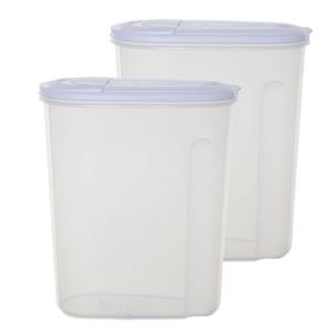 Whitefurze Voedselcontainer strooibus - 2x - transparant - 5 liter - kunststof - 25 x 12 x 30 cm -