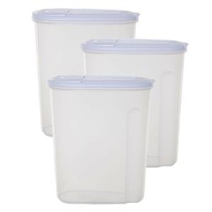 Whitefurze Voedselcontainer strooibus - 3x - transparant - 3 liter - kunststof - 20 x 10 x 24 cm -