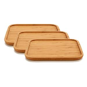 Arte r 3x stuks bamboe houten broodplanken/serveerplanken vierkant 25 cm -