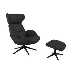 FLEXLUX Relaxsessel "Relaxchairs More", Premium Komfort, Rücken- & Kopfteilverstellung, drehbar, Fuß schwarz