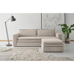 Places of Style Sitzgruppe "PIAGGE", (2 tlg.), 3-Sitzer-Sofa mit Bettfunktion und Loveseat-Hocker im Set