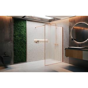 Novellini H art Inloopdouche - 90x200cm - Grijs glas - Brushed bronze (brons) harthp90-54q