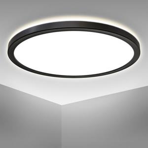 B.K.Licht Led-plafondlamp BK_DP1329 LED Panel Deckenlampe, Ø29,3cm, Indirektes Licht, Ultraflach (1 stuk)